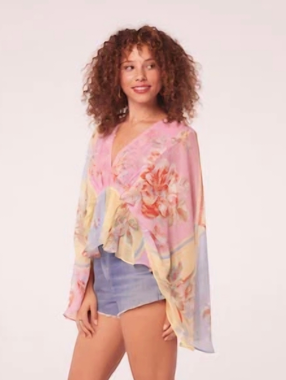 Band Of The Free Women's Size Small (I Believe) Floral Sheer Blouse